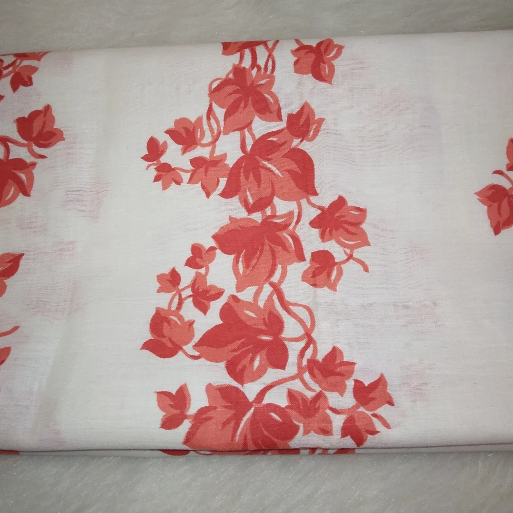 FABRIC Vintage Orange/Red/Coral banners of leaves, 2 pieces